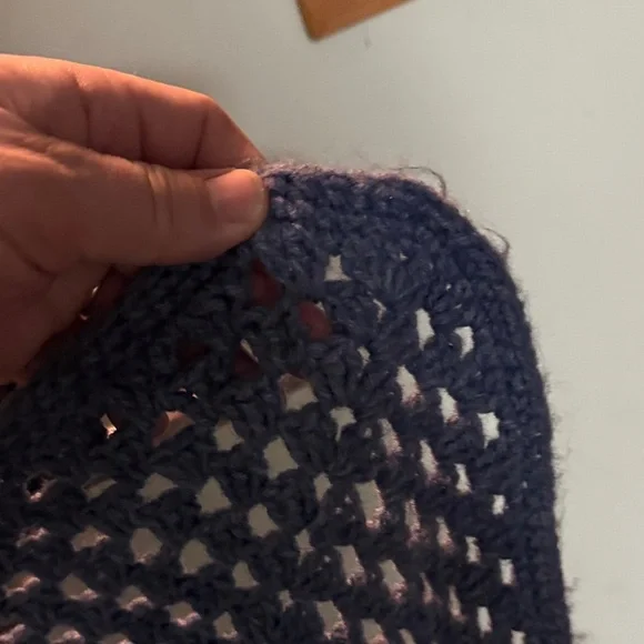 Large Cozy Blue Crochet Quilt - Picture 6 of 7